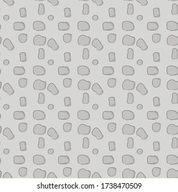 Game texture seamless vector illustration gray stone. Drawing arcade pattern background modern
