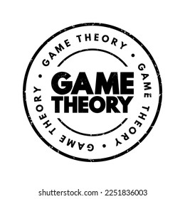 Game Theory text stamp, concept background