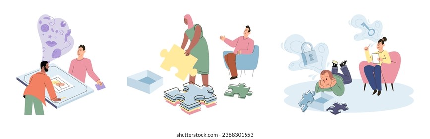 Game therapy vector illustration. Game therapy revolutionizes healthcare by integrating play and therapy for holistic well-being Games can be used as therapeutic modality to support mental health
