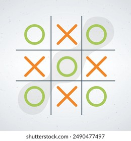 Juego tic tac toe icono en diseño de estilo de moda. Ilustración vectorial aislada sobre fondo blanco.