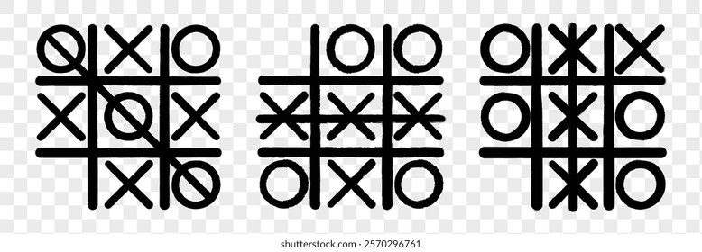 Game tic tac toe icon. Pixel perfect black thin line icon of tic tac toe. Noughts and crosses sign. Xs Os game symbol. Outline XOXO linear pictogram. Tick tack toe.