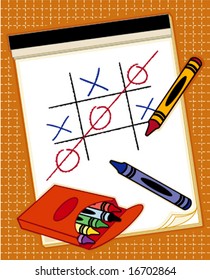 Game Tick Tack Toe Crayons On Stock Vector (Royalty Free) 16702864 ...