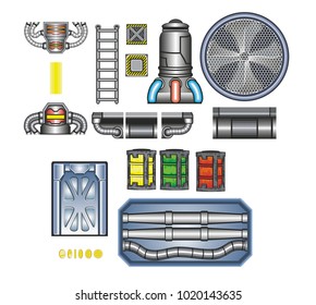 game tile set background for creating game,  
isolated on white background