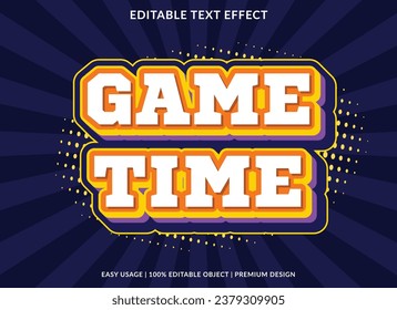 game time editable text effect template use for business brand and logo