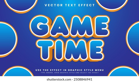 Game Time editable text effect Template with abstract style