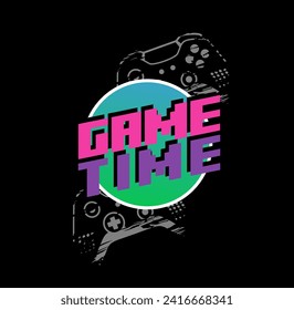 GAME TIME, hand drawn artwork, typography graphic design, for t-shirt prints, vector illustration.