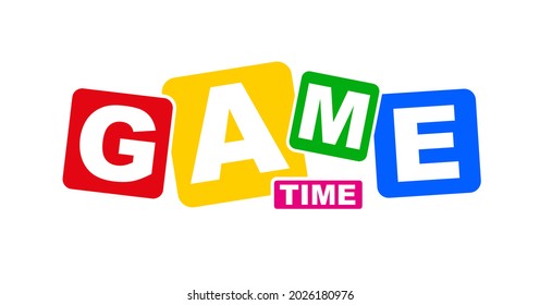 Game time sign on white background
