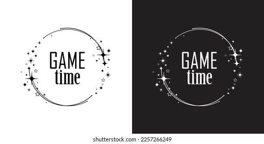 Game time sign on white background