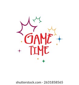 Game time sign on white background