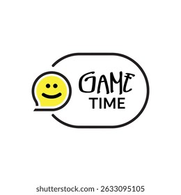 Game time sign on white background