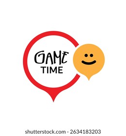 Game time sign on white background