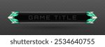 Game Title Lower Third Banner in Metallic black, Silver and Mint Green Color Theme for Futuristic Game UI Designs