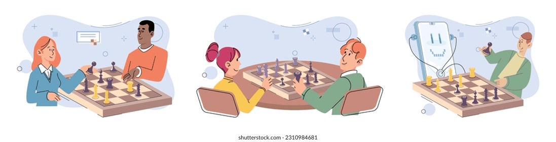 Game together. Family fun. Friendship time. Vector illustration. The laughter and cheerfulness during friends game night simply infectious Playing games with loved ones creates warm and welcoming