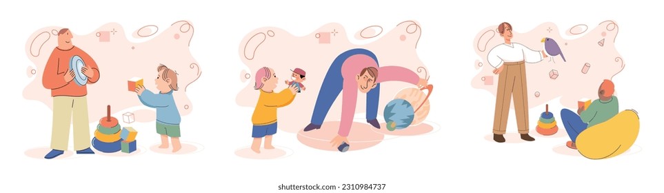 Game together. Family fun. Friendship time. Vector illustration. The laughter and excitement during game night with friends contagious Playing games with family and friends treasured pastime that