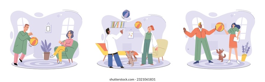 Game together. Family fun. Friendship time. Vector illustration. Family time spent playing games cultivates sense of belonging and togetherness Board games offer delightful escape from ordinary