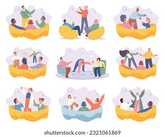 Game together. Family fun. Friendship time. Vector illustration. Family time becomes more meaningful when we engage in interactive activities like playing games Board games offer endless possibilities