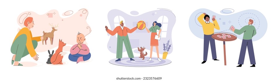 Game together. Family fun. Friendship time. Vector illustration. Board games promote healthy communication and problem-solving skills Engaging in game with loved ones fosters sense of belonging and