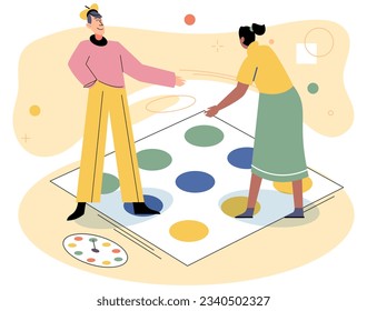 Game together. Family fun. Friendship time. Vector illustration. People playing games together forge deep connections and create unforgettable experiences Family time dedicated to playing games time