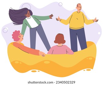 Game together. Family fun. Friendship time. Vector illustration. Board games foster communication skills and encourage strategic thinking Engaging in game with friends brings out playful side in