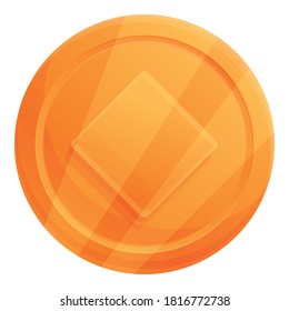 Icono de token de juego. Caricatura del icono del vector token de juego para el diseño web aislado en fondo blanco