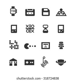 Game and toy icons, vector