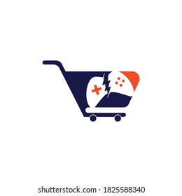 Game Trolley Logo Design Template. Game shop logo	