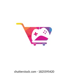 Game Trolley Logo Design Template. Game shop logo	