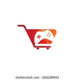 Game Trolley Logo Design Template. Game shop logo	