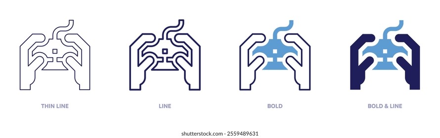 Game trophies icon in 4 different styles. Thin Line, Line, Bold, and Bold Line. Duotone style. Editable stroke.