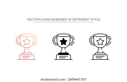 Game Trophy icon design with white background stock illustration