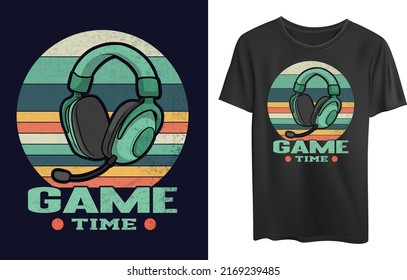 Game T-shirt design typography Illustration on black background, good for poster, print and other uses