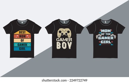 Ilustración vectorial de camisetas de juego para impresión