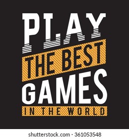 Game typography, t-shirt graphics, vectors