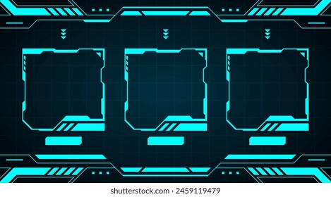 Diseño abstracto del Vector de la tecnología del hud del marco de la interfaz del juego para el negocio digital.