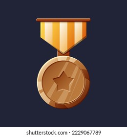 Game UI asset. Gaming user interface medal icon. vector illustration.