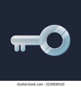 Game UI asset. Gaming user interface key icon. vector illustration