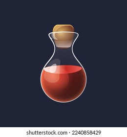 Game UI asset. Gaming user interface potion bottle icon. vector illustration