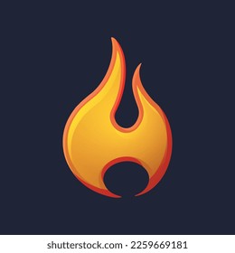 Game UI asset. Gaming user interface fire icon. vector illustration