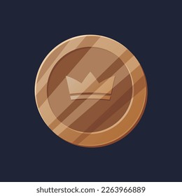 Game UI asset. Gaming user interface coin icon. vector illustration