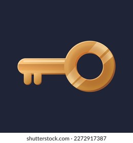 Game UI asset. Gaming user interface key icon. vector illustration