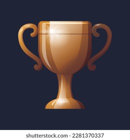 Game UI asset. Gaming user interface trophy cup icon. vector illustration