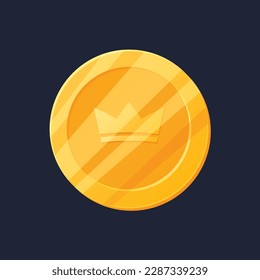 Game UI asset. Gaming user interface coin icon. vector illustration