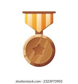 Game UI asset. Gaming user interface medal icon. vector illustration.