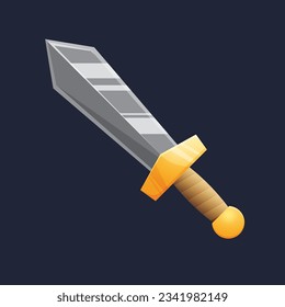 Game UI asset. Gaming user interface sword icon. vector illustration.