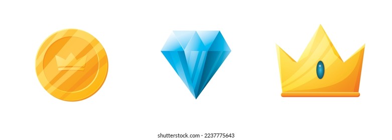 Juego de activos de la interfaz de usuario. Colección de iconos de la interfaz de usuario de juegos. ilustración vectorial