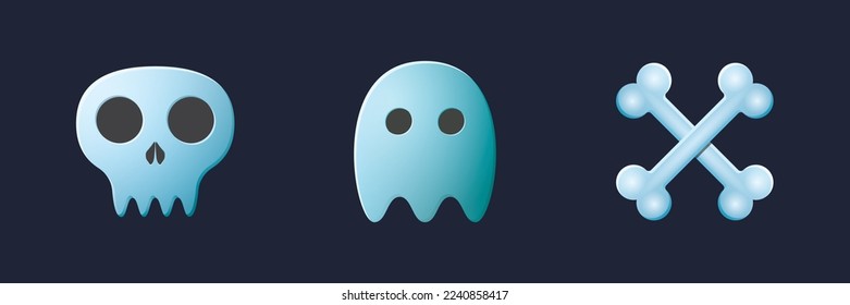 Game UI assets set. Gaming user interface death icons collection. vector illustration