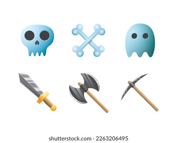 Game UI assets set. Gaming user interface icons collection. vector illustration