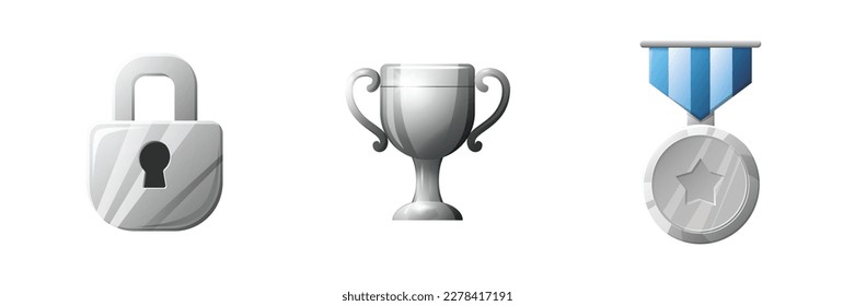 Juego de activos de la interfaz de usuario. Colección de iconos de la interfaz de usuario de juegos. ilustración vectorial
