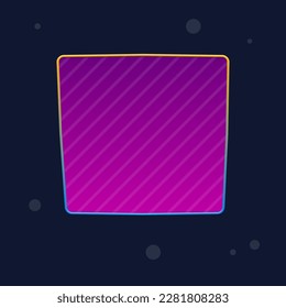 Banner De Juego Ui O Ventana Emergente Borde Azul Naranja Y Color De Rayas Púrpura Cute Colorido Diseño Vector De Dibujo