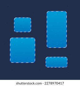 Game UI Banners Buttons Pop Up Windows In Blue Bubbles Sea Marine Style Vector Design
